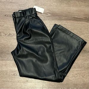 abercrombie and fitch curve love vegan leather wide leg pants